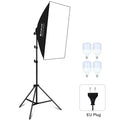 PULUZ 50x70cm Studio Softbox + 2m Tripod Mount + 4 x 220V E27 20W 5700K White Light LED Light Bulb Photography Lighting Kit, 4 x Bulb EU Plug (RU), 4 x Bulb EU Plug, 4 x Bulb US Plug