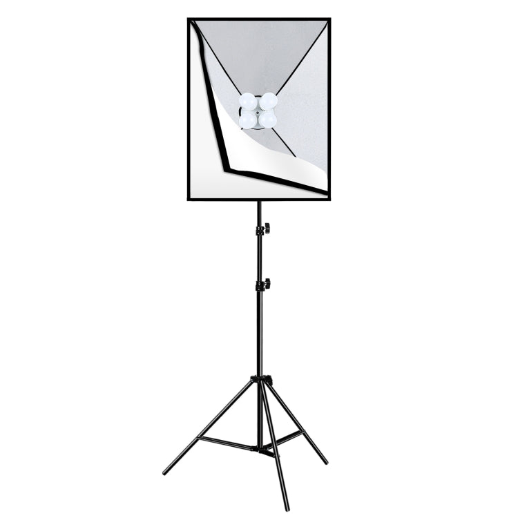 PULUZ 50x70cm Studio Softbox + 2m Tripod Mount + 4 x 220V E27 20W 5700K White Light LED Light Bulb Photography Lighting Kit, 4 x Bulb EU Plug (RU), 4 x Bulb EU Plug, 4 x Bulb US Plug