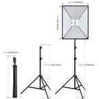 PULUZ 50x70cm Studio Softbox + 2m Tripod Mount + 4 x 220V E27 20W 5700K White Light LED Light Bulb Photography Lighting Kit, 4 x Bulb EU Plug (RU), 4 x Bulb EU Plug, 4 x Bulb US Plug