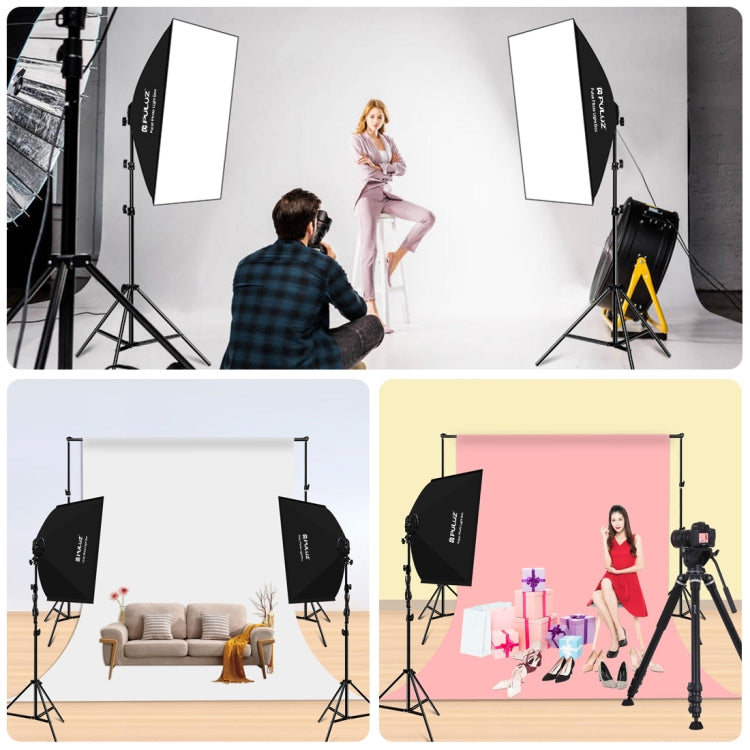 PULUZ 50x70cm Studio Softbox + 2m Tripod Mount + 4 x 220V E27 20W 5700K White Light LED Light Bulb Photography Lighting Kit, 4 x Bulb EU Plug (RU), 4 x Bulb EU Plug, 4 x Bulb US Plug