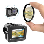 PULUZ for GoPro HERO13 Black /12 Black /11 Black /10 Black /9 Black Thicken Housing Shell CNC Aluminum Alloy Protective Cage with Insurance Frame & 52mm UV Lens, For GoPro HERO9 Black Thicken