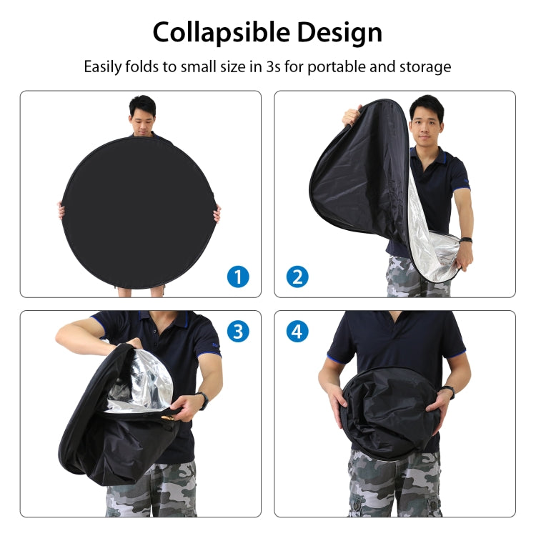 PULUZ 110cm 5 in 1 (Silver / Translucent / Gold / White / Black) Folding Photo Studio Reflector Board, 110cm Reflector(AE), 110cm Reflector