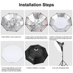 PULUZ 95cm Speedlite Flash Octagon Parabolic Softbox Bowens Mount Diffuser, 95cm Octangle