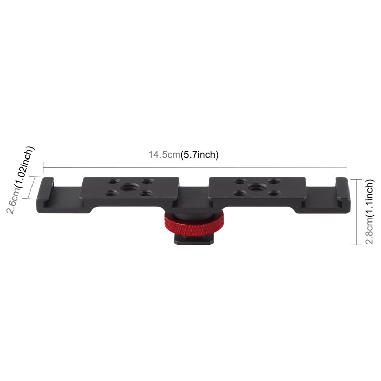 PULUZ Three-head Cold Shoe Bracket Mount, Three-head Mount