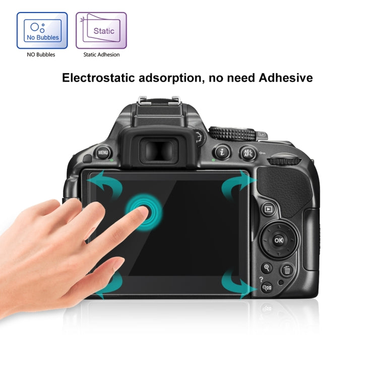 PULUZ 2.5D 9H Tempered Glass Film for Nikon D5300, Compatible with Nikon D5300 / D5500 / D5600, Pentax K-1 / K-1 Mark II, For Nikon D5300