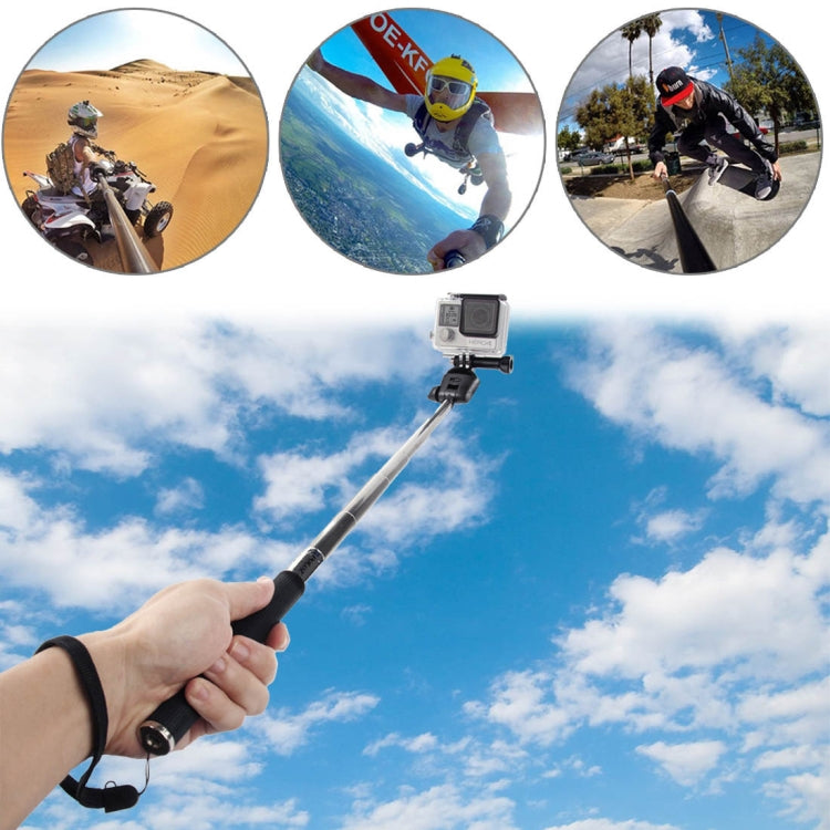PULUZ Extendable Handheld Selfie Monopod for DJI, Insta360, GoPro and Other Action Cameras, Length: 22.5-80cm, Length: 22.5-100cm