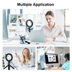 PULUZ 4.7 inch 12cm Ring Selfie Light 3 Modes USB Dimmable Dual Color Temperature LED Curved Vlogging Photography Video Lights with Monitor Clip Holder, 4.7 inch+Clip