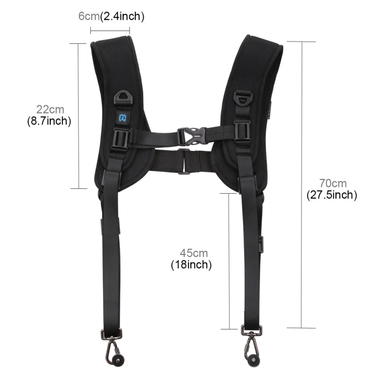 PULUZ Quick Release Double Shoulder Harness Soft Pad Decompression Foam Strap Belt for DSLR Digital Cameras, Double Shoulder(AE), Double Shoulder
