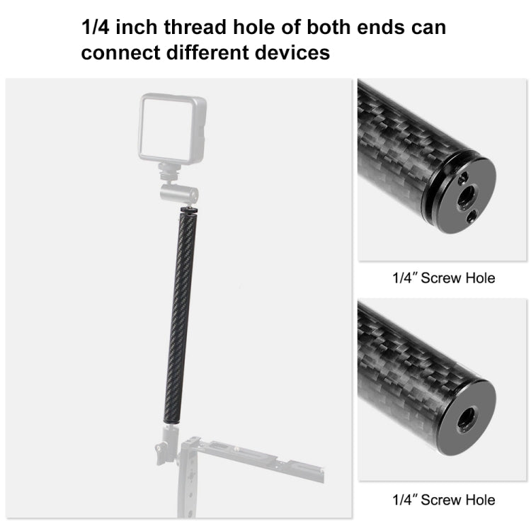 PULUZ 250mm Aluminum Alloy Carbon Fiber Floating Buoyancy Selfie-stick Extension Arm Rods for DJI, Insta360, GoPro and Other Action Cameras, 250mm