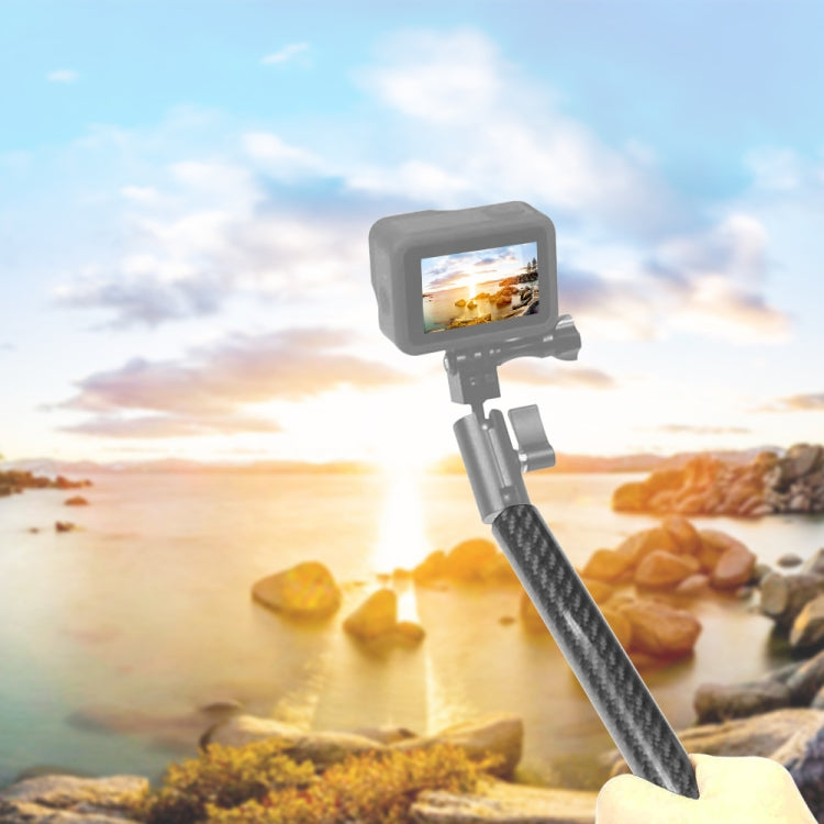 PULUZ 250mm Aluminum Alloy Carbon Fiber Floating Buoyancy Selfie-stick Extension Arm Rods for DJI, Insta360, GoPro and Other Action Cameras, 250mm