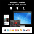 PULUZ Live Broadcasting Sound Card Bluetooth Karaoke Singing Recording Sound Mixer for Mobile Phone / Computer / Laptop / Tablet PC, Chinese Version, Chinese Version