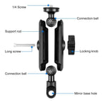 PULUZ Motorcycle Holder Mirror Base Hole Fixed Mount for GoPro and Other Action Cameras, Mirror Base Hole Mount
