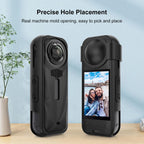For Insta360 X5 PULUZ Silicone Protective Case with Lens Cover, Silicone Case with Lens Cover (Black), Silicone Case with Lens Cover (Blue), Silicone Case with Lens Cover (Red)