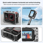 For Insta360 Ace Pro 2 PULUZ Aluminum Alloy Protective Cage Rig Dual Cold Shoe Housing Frame, For Insta360 Ace Pro 2 Meta Cage