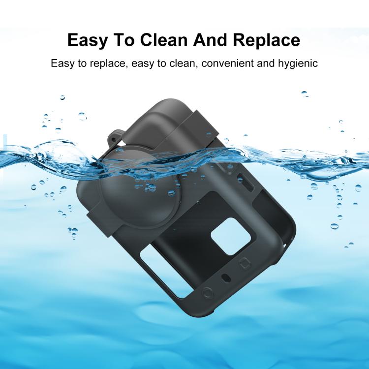 For DJI Osmo 360 PULUZ Silicone Protective Cover with Lens Cover & Lanyard, Cover with Lens Cover & Lanyard