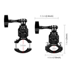 PULUZ 360 Degree Rotation MotorBike Aluminum Mount Handlebar Adapter with Screw for GoPro, Insta360, DJI and Other Action Cameras, Handlebar Adapter Mount 3