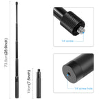 PULUZ 73.5cm Metal Selfie Stick Monopod with Invisible Adapter Base & Screw for Insta360 One RS / X2 / X3 / DJI Osmo 360, 70cm Monopod
