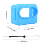 For Insta360 GO 3 PULUZ Camera Charging Case Silicone Case with Lens Cap & Strap, Silicone Case with Lens Cap(Black), Silicone Case with Lens Cap(Blue)