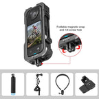 For Insta360 X4 PULUZ Metal Protective Cage Rig Housing Frame with Lens Cover, For Insta360 X4