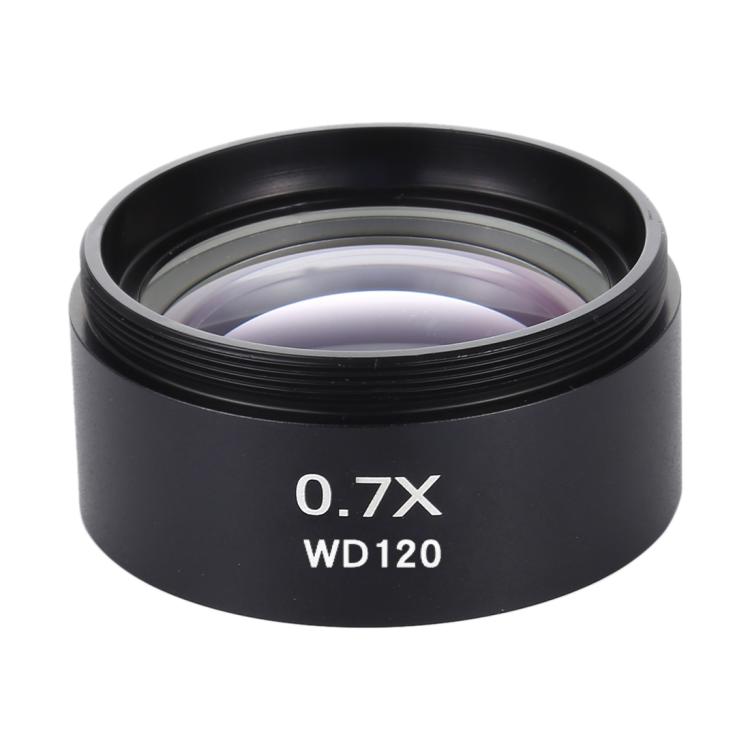 Stereo Microscopes Auxiliary Objective Lens Barlow Lens Magnifier 0.7X WD120, 0.7X WD120