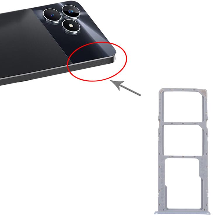 For Realme C51 RMX3830 10pcs Original SIM Card Tray + SIM Card Tray + Micro SD Card Tray, For Realme C51 (Original)