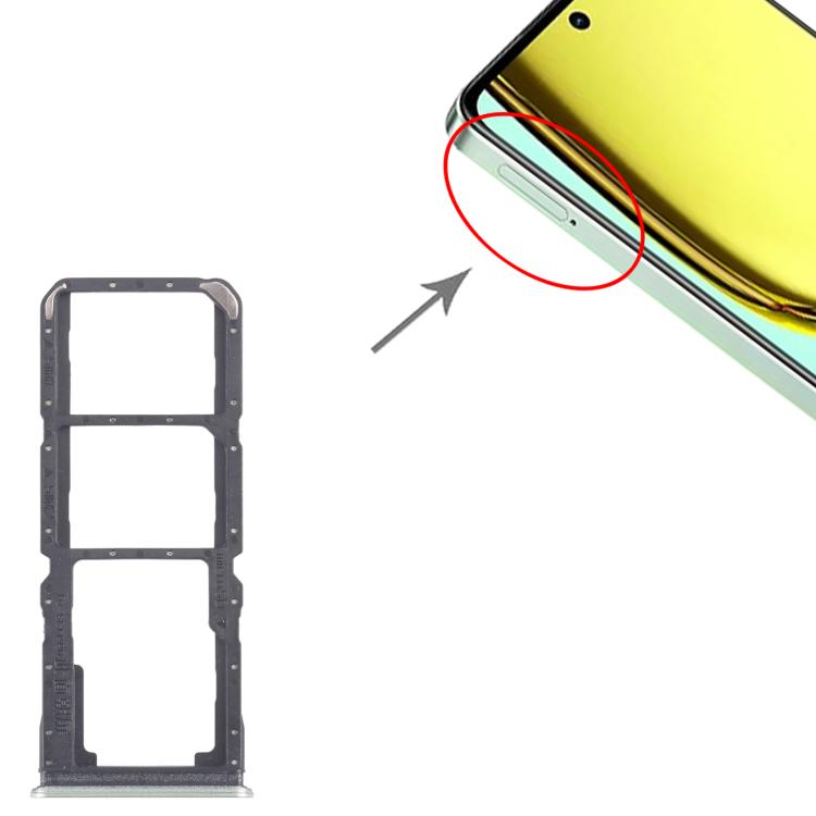 For Realme C67 5G 10pcs Original SIM Card Tray + SIM Card Tray + Micro SD Card Tray, For Realme C67 5G(Original)