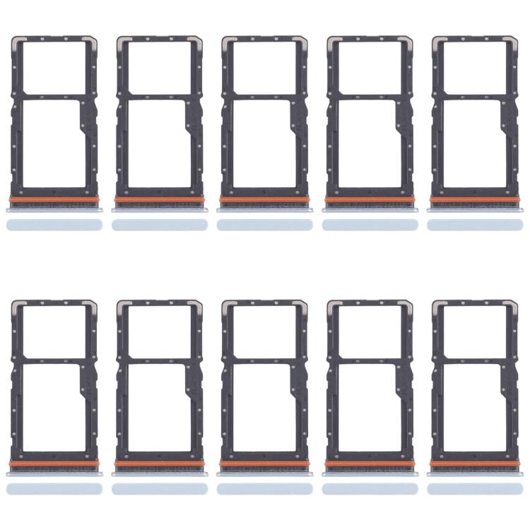 For Xiaomi Redmi Note 13R 10pcs Original SIM Card Tray + SIM Card Tray / Micro SD Card Tray, For Xiaomi Redmi Note 13R