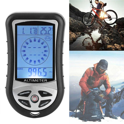 8 in 1 (Altimeter + Weather + Altitude + Compass + Thermometer + Clock + Calender + LED Backlight) Multifunction Digital Altimeter Watch Compass, 8 in 1