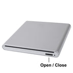 USB 2.0 Slim Aluminum Alloy Portable Slot-in External DVD-RW Drive, Plug and Play, Aluminum Alloy