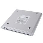 USB 2.0 Slim Aluminum Alloy Portable Slot-in External DVD-RW Drive, Plug and Play, Aluminum Alloy