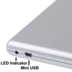 USB 2.0 Slim Aluminum Alloy Portable Slot-in External DVD-RW Drive, Plug and Play, Aluminum Alloy