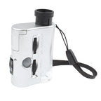 Pocket 30X-60X Microscope with 2-LED Lights / Money Detector Light, 30X-60X