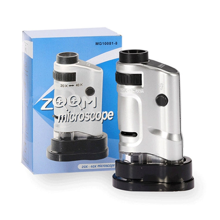 20X - 40X Magnification Zoom Lens Pocket Microscope with LED Light