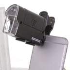 60X-100X Times Phone Microscope Clip Magnifying Jewelry Loupe With LED Light, 60X-100X Clip