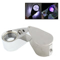 Full Metal Coating 10X Magnifying Glass Magnifier with 3 LED Lights for Currency Detecting & Jewelry Identifying, 10X (3 LED)