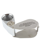 Full Metal Coating 10X Magnifying Glass Magnifier with 3 LED Lights for Currency Detecting & Jewelry Identifying, 10X (3 LED)