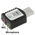 USB 2.0 Stereo Sound Adapter, External Power Not Required, Plastic 5.1 Channel Black