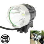 3 Modes USB XML LED Headlamp / Bicycle Light, Luminous Flux: 900lm, Cable Length: 1.5m, XML
