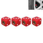 Universal 8mm Dice Style Plastic Car Tire Valve Caps, Pack of 4, Dice Shape 3 Magenta, Dice Shape 3, Dice Style 3