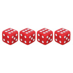 Universal 8mm Dice Style Plastic Car Tire Valve Caps, Pack of 4, Dice Shape 3 Magenta, Dice Shape 3, Dice Style 3