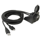 USB 2.0 & Mini HDMI (Type-C) Male to USB 2.0 & HDMI (Type-A) Female Adapter Cable with Car Flush Mount, Length: 2m, USB 2.0 & Mini HDMI Male to USB 2.0 & HDMI Female
