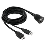 USB 2.0 & HDMI (Type-A) Male to Female Extension Cable, Length: 2m, USB 2.0 & HDMI (Type-A) Male to Female