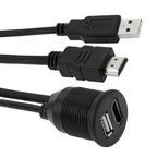 USB 2.0 & HDMI (Type-A) Male to Female Extension Cable, Length: 2m, USB 2.0 & HDMI (Type-A) Male to Female