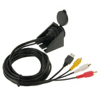 USB 2.0 & 3 RCA Male to USB 2.0 & 3.5mm Female Adapter Cable with Car Flush Mount, Length: 2m, USB 2.0 & 3 RCA Male to USB 2.0 & 3.5mm Female