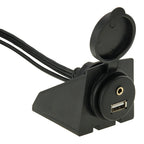 USB 2.0 & 3 RCA Male to USB 2.0 & 3.5mm Female Adapter Cable with Car Flush Mount, Length: 2m, USB 2.0 & 3 RCA Male to USB 2.0 & 3.5mm Female
