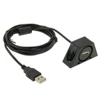 USB 2.0 Male to Female Extension Cable with Car Flush Mount, Length: 2m, SB 2.0 Male to Female