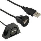 USB 2.0 Male to Female Extension Cable with Car Flush Mount, Length: 2m, SB 2.0 Male to Female