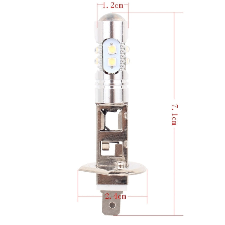 H1 50W 600LM 5500K  White Light 10 SMD-2828-LEDs Car Foglight , Constant Current , DC12-24V, H1