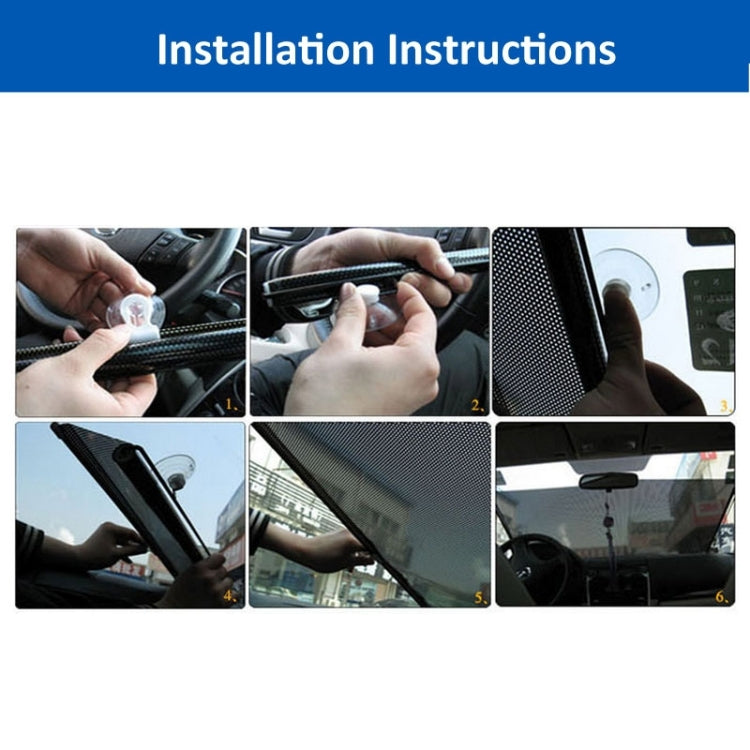 Retractable Car Window Sun Shade for Automobile Front Windshield, Size: 125cm x 58cm, Random Color Delivery, 125cm x 58cm