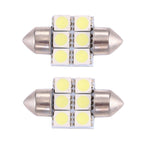 2 PCS 31mm Super White 6 LED Car Bulb Reading Light, 31mm